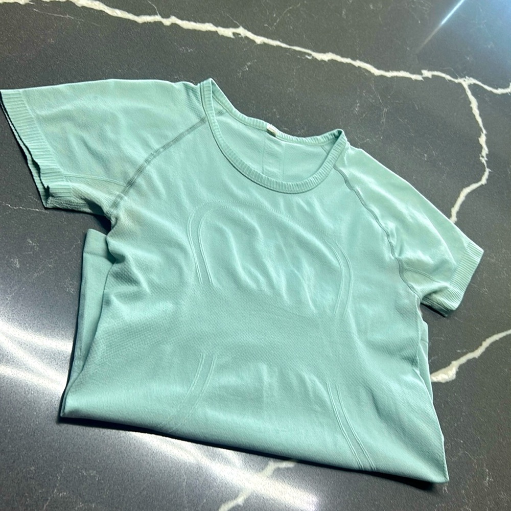 Light blue workout top